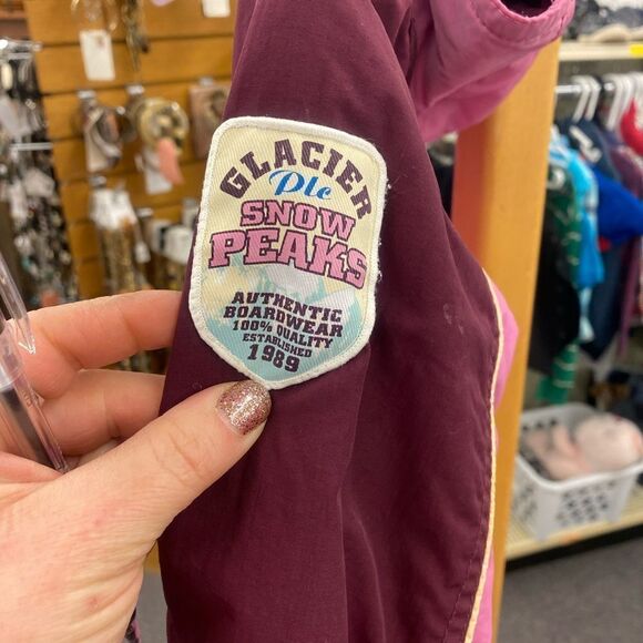 Place Girls 5/6 Pink & maroon Winter Jacket - Picture 3 of 4